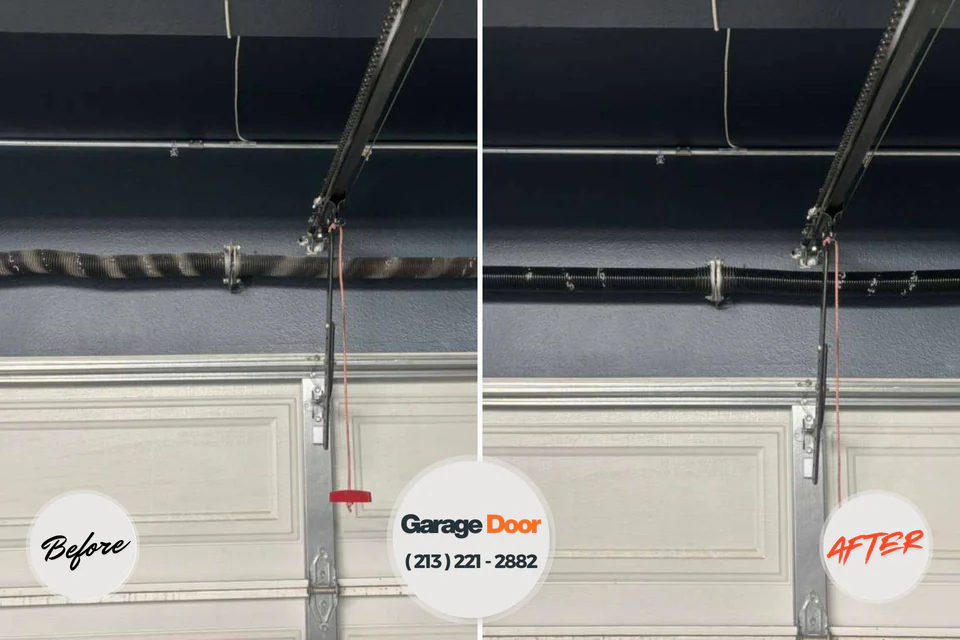 Before and after: garage door repair Shreve, OH